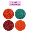 Dökme Cam Kum Boncuk (11/0) 2 mm - 4 Renk - Toplam 80 Gram -  BNC402