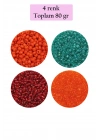 Dökme Cam Kum Boncuk (11/0) 2 mm - 4 Renk - Toplam 80 Gram -  BNC402
