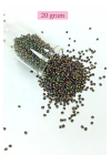 Dökme Cam Kum Boncuk (11/0) 2 mm - 4 Renk - Toplam 80 Gram -  BNC406