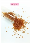 Dökme Cam Kum Boncuk (11/0) 2 mm - 60 Gram -  Koyu Bal Rengi - BNC070