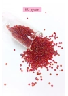 Dökme Cam Kum Boncuk (11/0) 2 mm - 60 Gram -  Morlu Kırmızı - BNC063