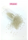 Dökme Cam Kum Boncuk (11/0) 2 mm - 60 Gram -  Şeffaf Beyaz - BNC053
