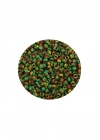 Dökme Cam Kum Boncuk (11/0) 2 mm - 60 Gram -  Yeşil Sarı Çizgili - BNC041
