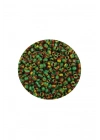 Dökme Cam Kum Boncuk (11/0) 2 mm - 60 Gram -  Yeşil Sarı Çizgili - BNC041
