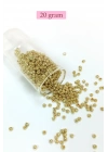Dökme Cam Kum Boncuk (8/0) 3 mm - 20 Gram - Altın Rengi - BNC144