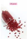 Dökme Cam Kum Boncuk (8/0) 3 mm - 20 Gram - Koyu Kırmızı - BNC183