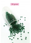 Dökme Cam Kum Boncuk (8/0) 3 mm - 20 Gram - Koyu Yeşil - BNC146