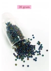 Dökme Cam Kum Boncuk (8/0) 3 mm - 20 Gram - Lacivert Yeşil - BNC169