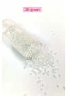 Dökme Cam Kum Boncuk (8/0) 3 mm - 20 Gram - Parlak Beyaz - BNC153