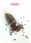 Dökme Cam Kum Boncuk (8/0) 3 mm - 20 Gram - Şefaff Alacalı Kahve - BNC172
