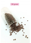 Dökme Cam Kum Boncuk (8/0) 3 mm - 20 Gram - Şefaff Alacalı Kahve - BNC172