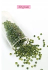 Dökme Cam Kum Boncuk (8/0) 3 mm - 20 Gram - Şeffaf Alacalı Yeşil - BNC171