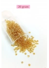 Dökme Cam Kum Boncuk (8/0) 3 mm - 20 Gram - Şeffaf Koyu Sarı - BNC176