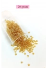 Dökme Cam Kum Boncuk (8/0) 3 mm - 20 Gram - Şeffaf Koyu Sarı - BNC176