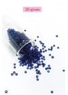 Dökme Cam Kum Boncuk (8/0) 3 mm - 20 Gram - Şeffaf Lacivert - BNC166