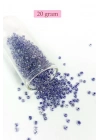 Dökme Cam Kum Boncuk (8/0) 3 mm - 20 Gram - Şeffaf Mor Beyaz - BNC181
