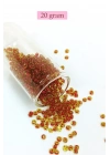 Dökme Cam Kum Boncuk (8/0) 3 mm - 20 Gram - Şeffaf Sarı Kırmızı - BNC175