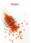 Dökme Cam Kum Boncuk (8/0) 3 mm - 20 Gram - Şeffaf Turuncu - BNC165