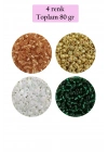Dökme Cam Kum Boncuk (8/0) 3 mm - 4 Renk - Toplam 80 Gram - BNC416