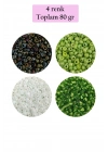 Dökme Cam Kum Boncuk (8/0) 3 mm - 4 Renk - Toplam 80 Gram - BNC418