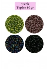 Dökme Cam Kum Boncuk (8/0) 3 mm - 4 Renk - Toplam 80 Gram - BNC422