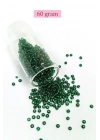 Dökme Cam Kum Boncuk (8/0) 3 mm - 60 Gram - Koyu Yeşil - BNC187