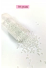 Dökme Cam Kum Boncuk (8/0) 3 mm - 60 Gram - Parlak Beyaz - BNC194