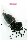 Dökme Cam Kum Boncuk (8/0) 3 mm - 60 Gram - Parlak Siyah - BNC211