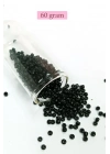 Dökme Cam Kum Boncuk (8/0) 3 mm - 60 Gram - Parlak Siyah - BNC211