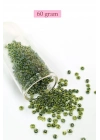 Dökme Cam Kum Boncuk (8/0) 3 mm - 60 Gram - Şeffaf Alacalı Yeşil - BNC212