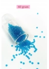 Dökme Cam Kum Boncuk (8/0) 3 mm - 60 Gram - Şeffaf Deniz Mavi - BNC221