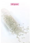 Dökme Cam Kum Boncuk (8/0) 3 mm - 60 Gram - Şeffaf Gümüş - BNC201