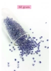 Dökme Cam Kum Boncuk (8/0) 3 mm - 60 Gram - Şeffaf Mor Beyaz - BNC222
