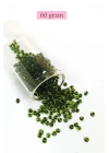 Dökme Cam Kum Boncuk (8/0) 3 mm - 60 Gram - Şeffaf Yeşil Siyah - BNC220