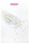 Dökme Cam Kum Boncuk Büyük Boy (6/0) 4 mm - 20 Gram - Beyaz - BNC075