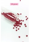 Dökme Cam Kum Boncuk Büyük Boy (6/0) 4 mm - 20 Gram - Bordo - BNC097