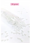 Dökme Cam Kum Boncuk Büyük Boy (6/0) 4 mm - 20 Gram - Kar Beyaz - BNC073