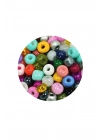 Dökme Cam Kum Boncuk Büyük Boy (6/0) 4 mm - 20 Gram - Karışık Renkli - BNC096