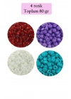 Dökme Cam Kum Boncuk Büyük Boy (6/0) 4 mm - 4 Renk - Toplam 80 Gram - BNC409