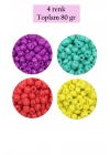 Dökme Cam Kum Boncuk Büyük Boy (6/0) 4 mm - 4 Renk - Toplam 80 Gram - BNC411