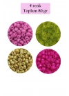 Dökme Cam Kum Boncuk Büyük Boy (6/0) 4 mm - 4 Renk - Toplam 80 Gram - BNC412
