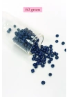 Dökme Cam Kum Boncuk Büyük Boy (6/0) 4 mm - 60 Gram - Koyu Mavi - BNC114