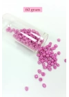 Dökme Cam Kum Boncuk Büyük Boy (6/0) 4 mm - 60 Gram - Koyu Pembe - BNC127