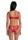 Dolgusuz Full Dantelli Sütyen Takımı Kırmızı