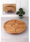 Döner Bambu Sunum Tabağı 5 Bölmeli 25 Cm Royaleks-BLS DS2525