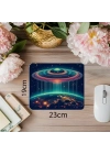 Dünya Üzerinde Uçan Daire Mouse Pad - 19x23 cm 2 mm Dikdörtgen İthal Baskılı Mouse Pad