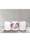 Duvarı Delen Beyaz Kedi Yavrusu – Baskılı Kahve Kupası
