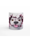 Duvarı Delen Sevimli Bulldog Temalı Baskılı Kupa Bardak