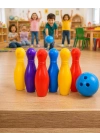 Eğlenceli Bowling Oyuncak Seti Çocuklar İçin Renkli Kuka ve Top