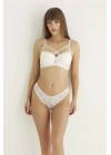 Ekru Destekli Çift Çapraz Dantelli Sütyen Takımı 4307